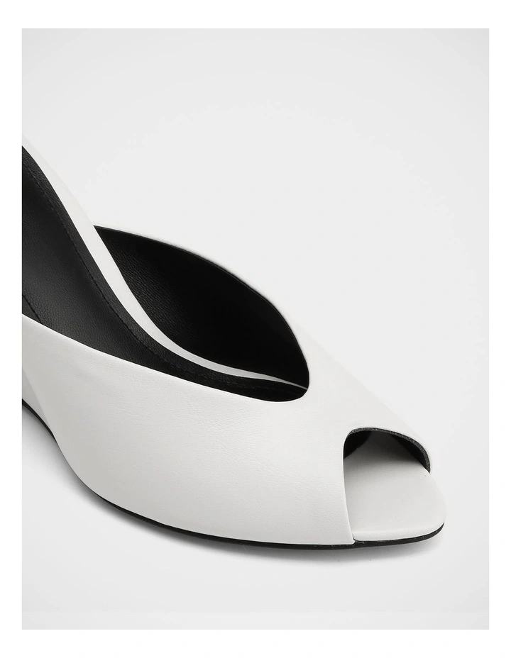 Rio Leather Wedges in White image 3