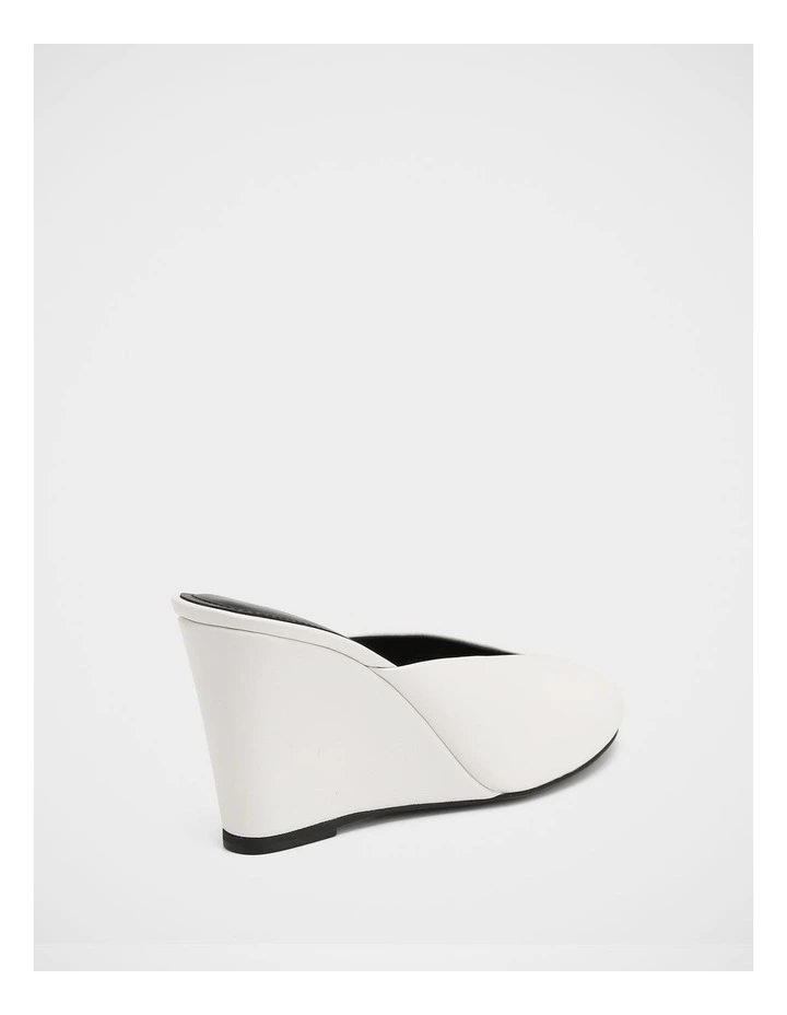 Rio Leather Wedges in White image 4