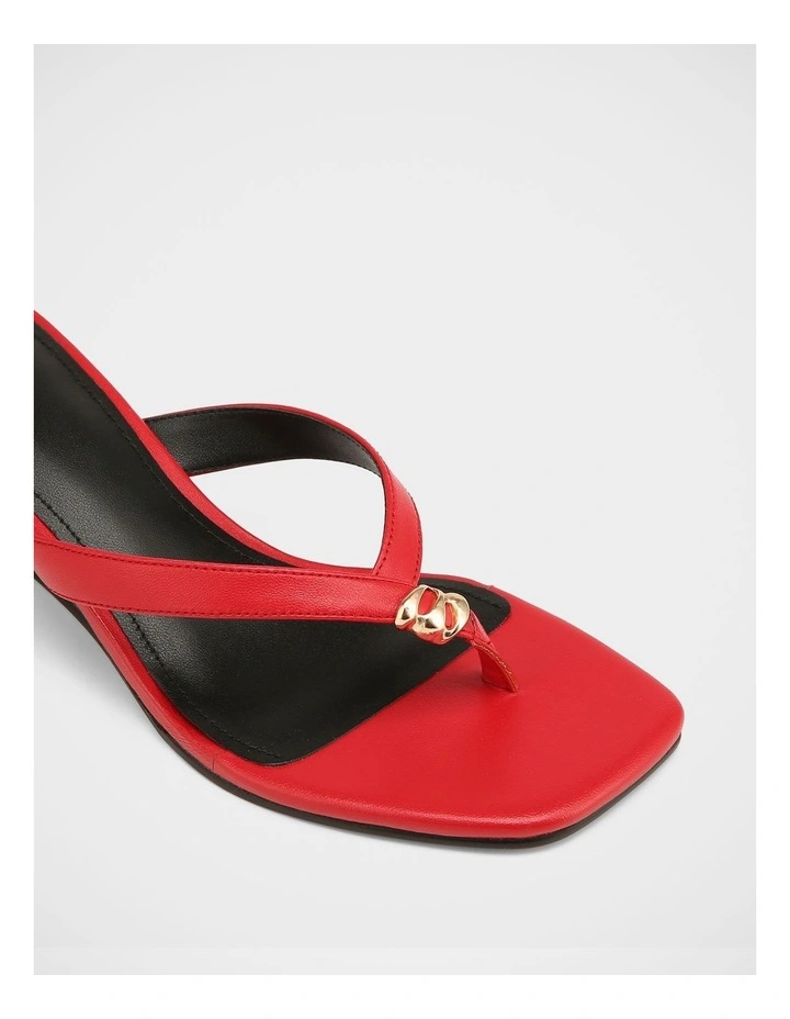 Miley Leather Wedge in Red image 3