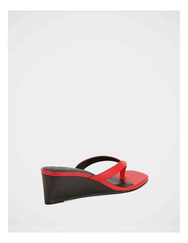 Miley Leather Wedge in Red image 4