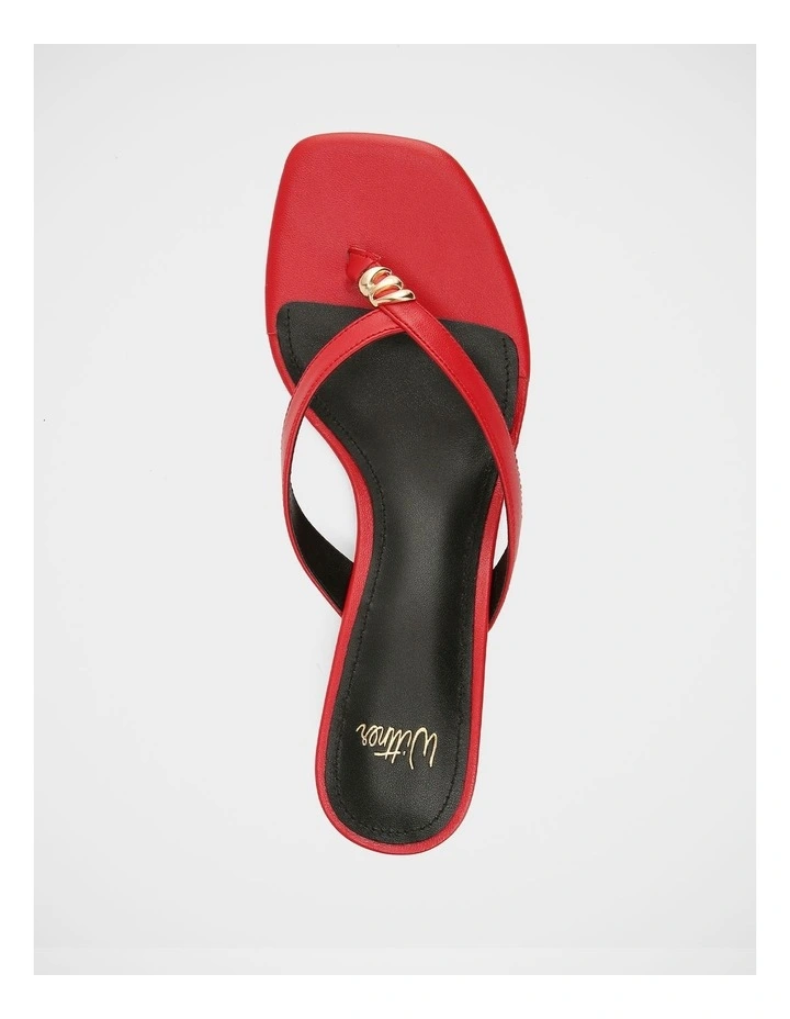 Miley Leather Wedge in Red image 5