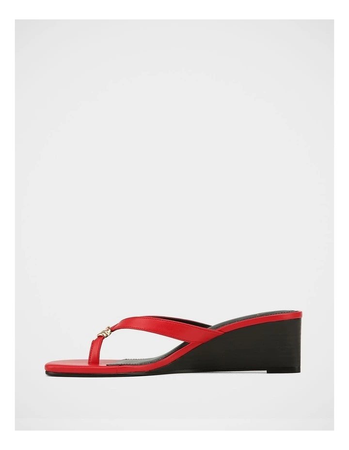 Miley Leather Wedge in Red image 6