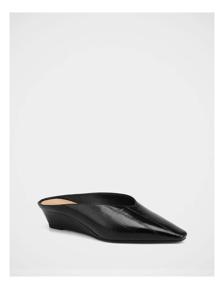 Kayce Leather Wedges in Black image 2