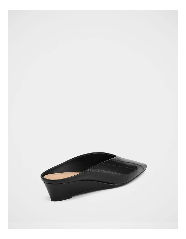 Kayce Leather Wedges in Black image 4