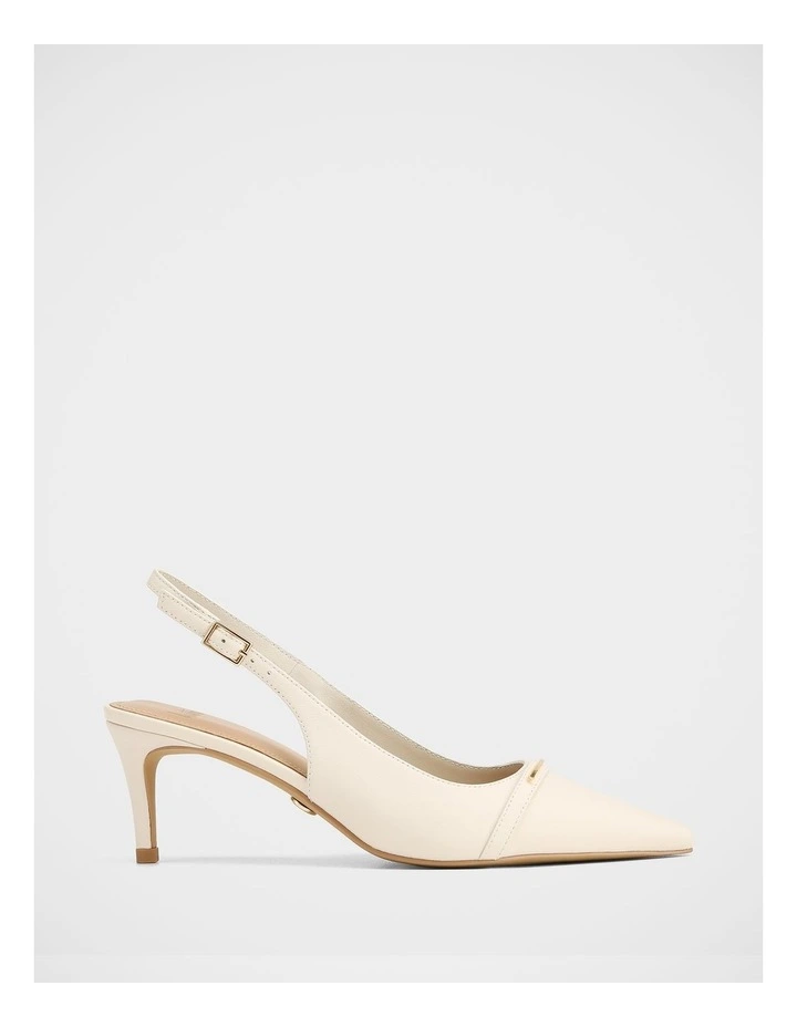 Luca Leather Slingback in Off Ehite image 1