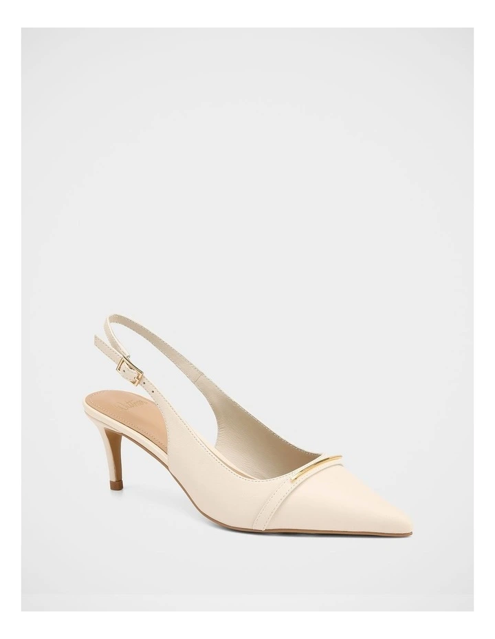 Luca Leather Slingback in Off Ehite image 2