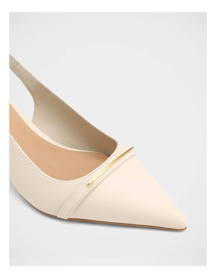 Luca Leather Slingback in Off Ehite image 3