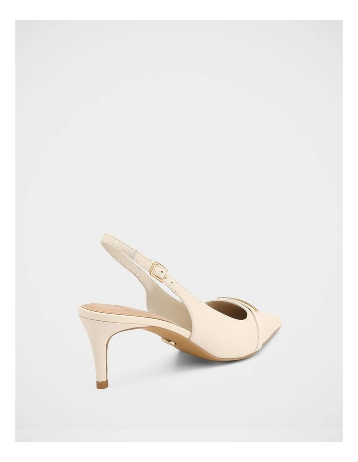 Luca Leather Slingback in Off Ehite image 4