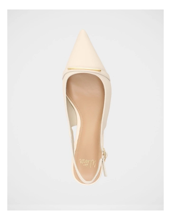 Luca Leather Slingback in Off Ehite image 5
