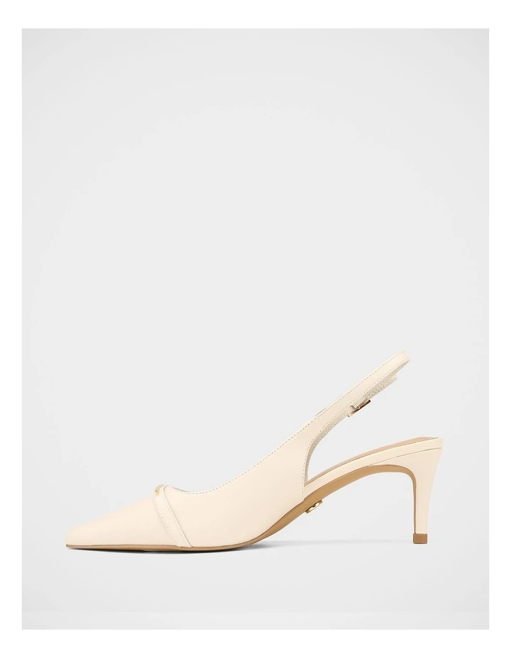 Luca Leather Slingback in Off Ehite image 6