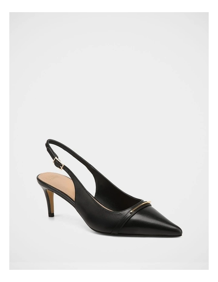 Luca Leather Slingback in Black image 2