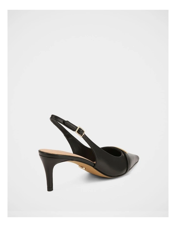Luca Leather Slingback in Black image 4