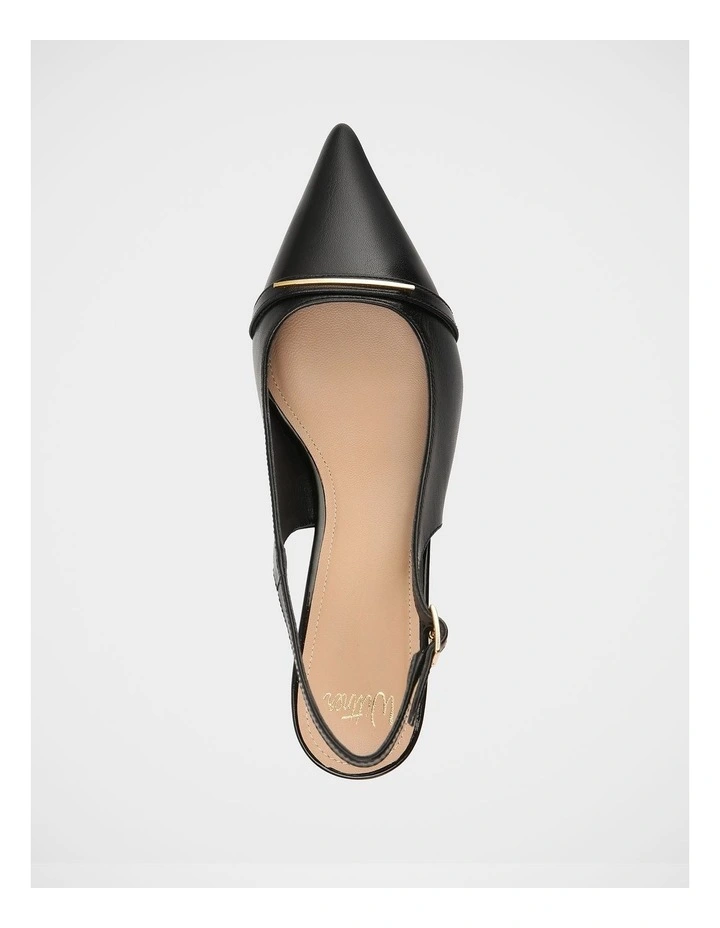 Luca Leather Slingback in Black image 5