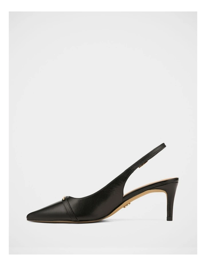 Luca Leather Slingback in Black image 6
