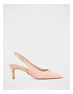 Luca Suede Leather Slingback in Pink