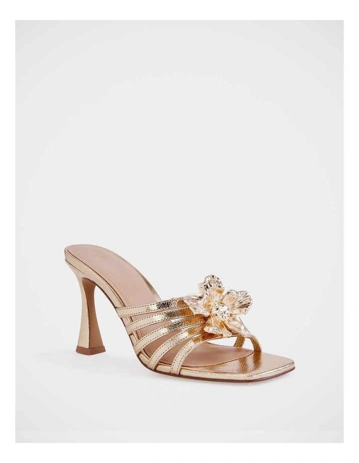 Yancy Metallic Leather Sandals in Gold image 2