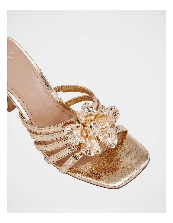Yancy Metallic Leather Sandals in Gold image 3