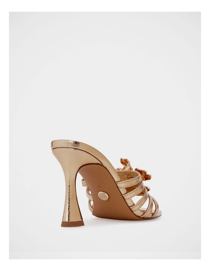 Yancy Metallic Leather Sandals in Gold image 4