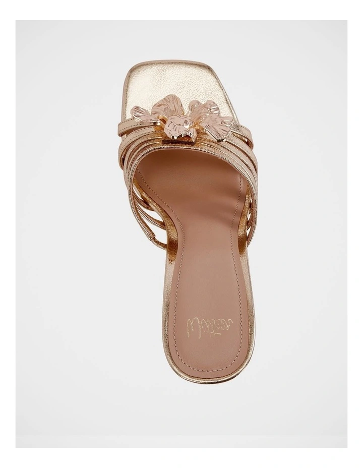 Yancy Metallic Leather Sandals in Gold image 5