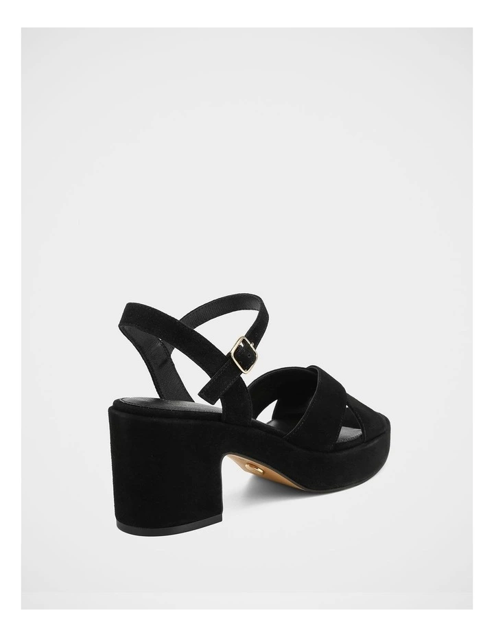 Monroe Suede Leather Sandals in Black image 4