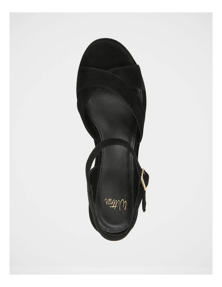 Monroe Suede Leather Sandals in Black image 5