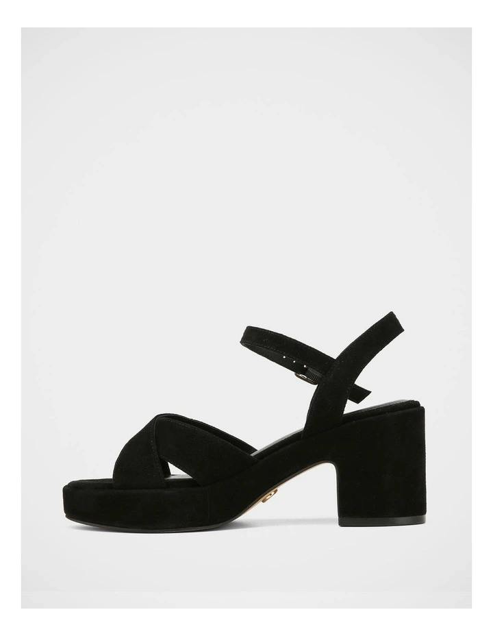 Monroe Suede Leather Sandals in Black image 6