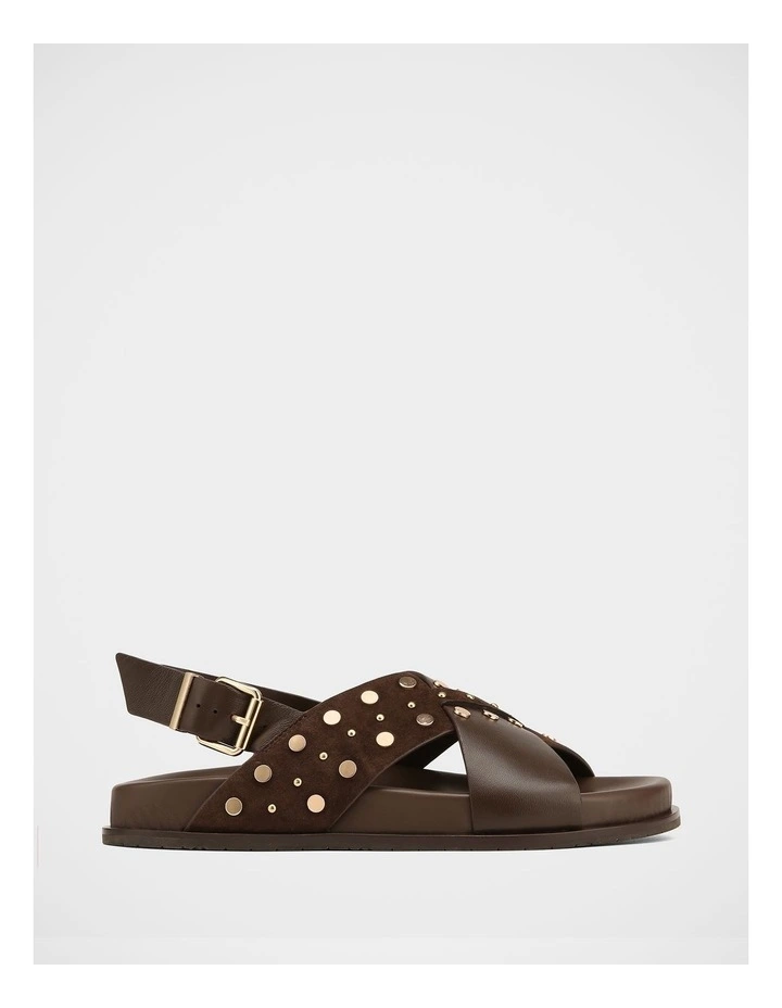 Cleo Leather/Suede Sandals in Brown image 1