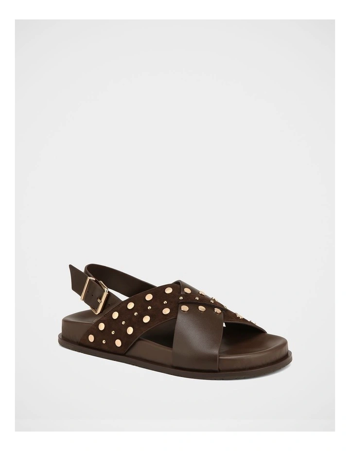 Cleo Leather/Suede Sandals in Brown image 2