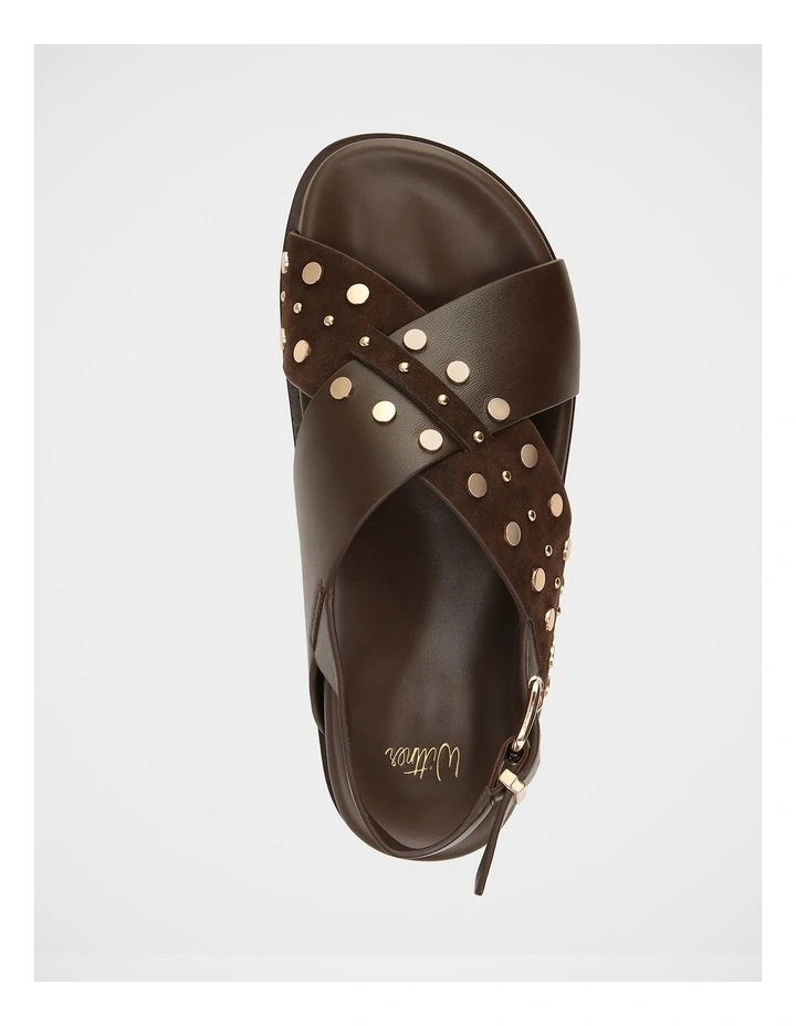 Cleo Leather/Suede Sandals in Brown image 5