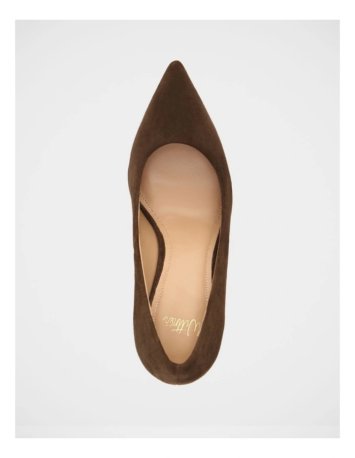Oakley Suede Leather Pumps in Dark Brown image 5