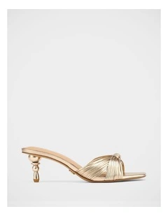 Gilda Metallic Leather Sandals in Champagne