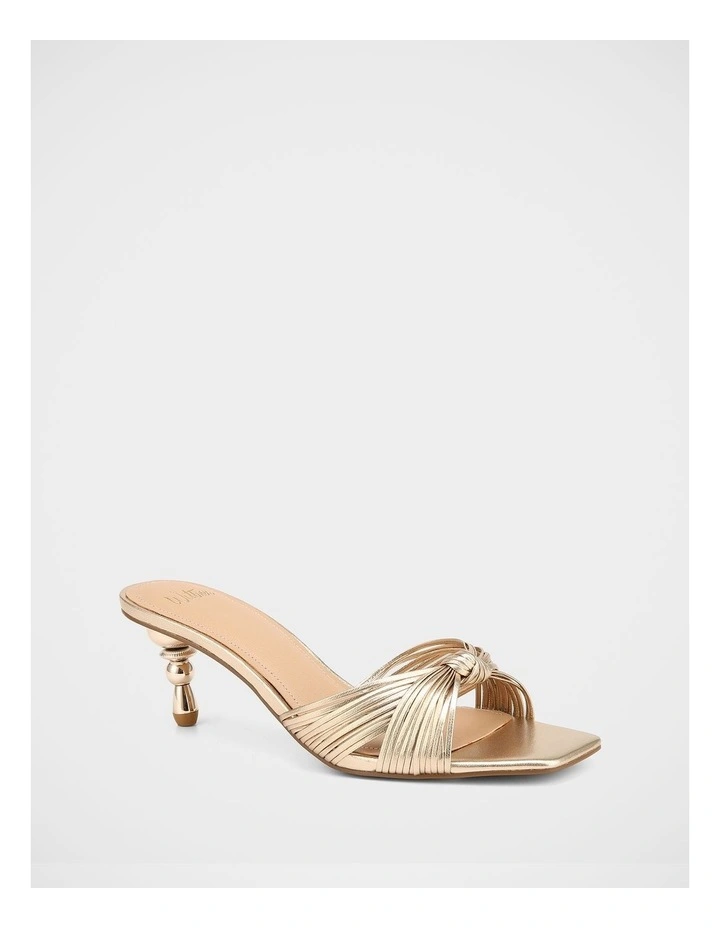 Gilda Metallic Leather Sandals in Champagne image 2
