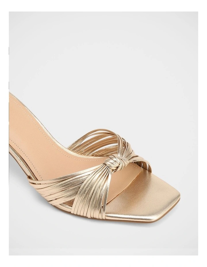 Gilda Metallic Leather Sandals in Champagne image 3