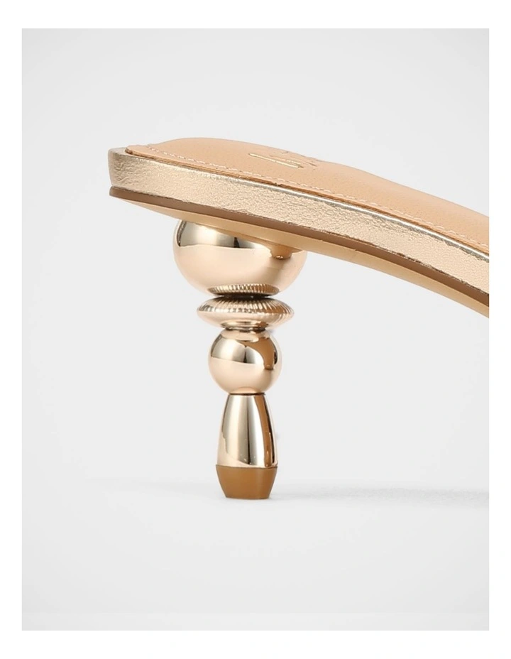 Gilda Metallic Leather Sandals in Champagne image 4