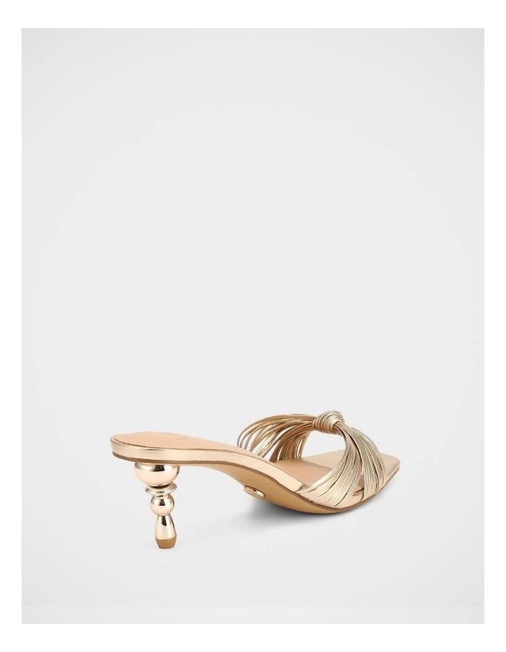 Gilda Metallic Leather Sandals in Champagne image 5