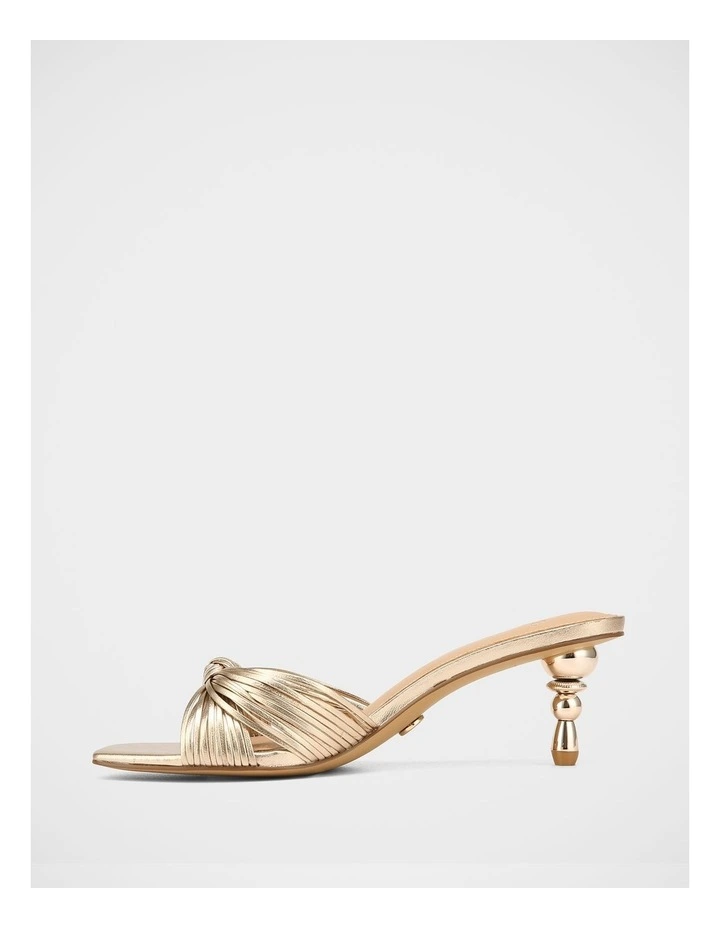 Gilda Metallic Leather Sandals in Champagne image 7