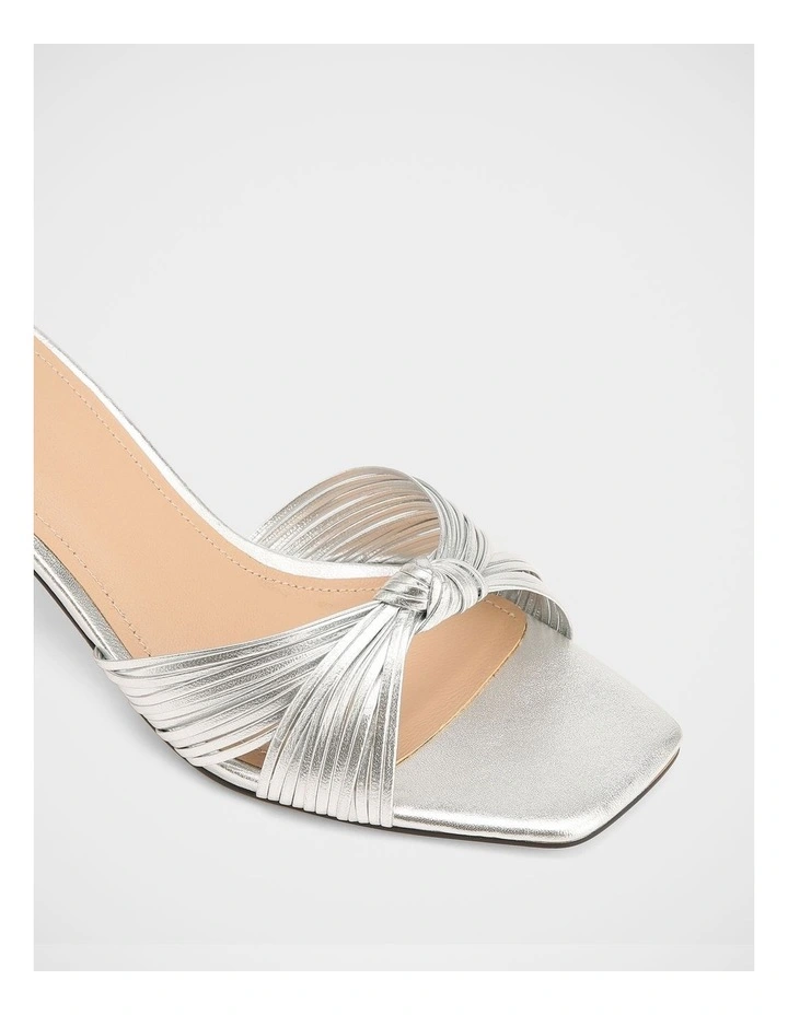Gilda Metallic Leather Sandals in Silver image 3