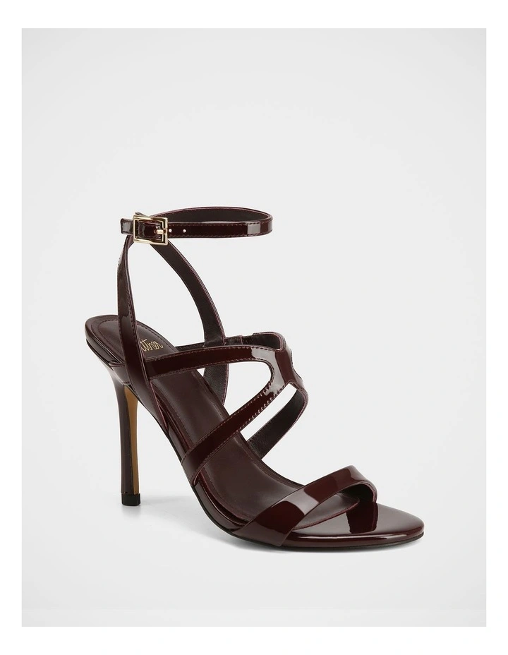 Uma Patent Leather Sandals In Raisin image 2