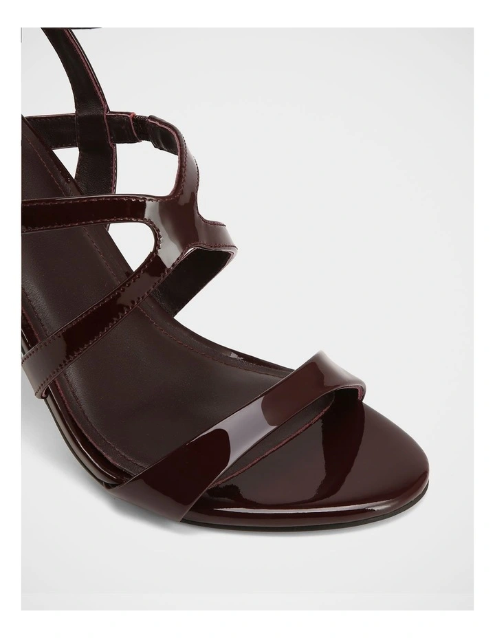 Uma Patent Leather Sandals In Raisin image 3