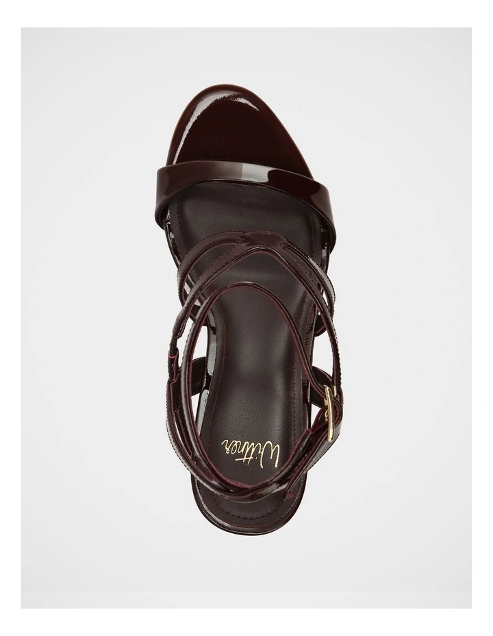 Uma Patent Leather Sandals In Raisin image 5