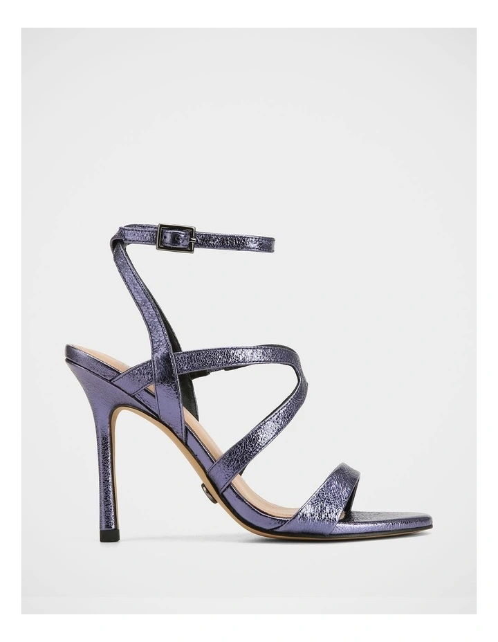 Uma Metallic Leather Sandals in Blue image 1