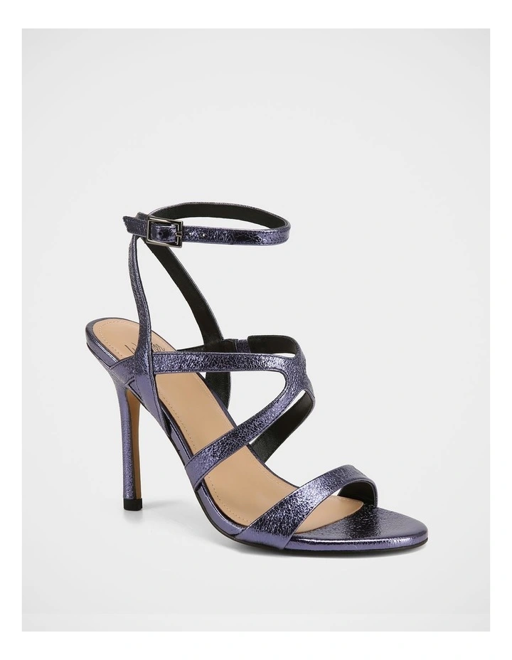 Uma Metallic Leather Sandals in Blue image 2