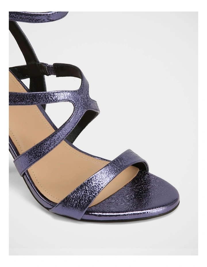 Uma Metallic Leather Sandals in Blue image 3