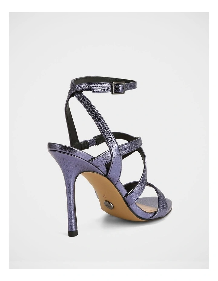 Uma Metallic Leather Sandals in Blue image 4