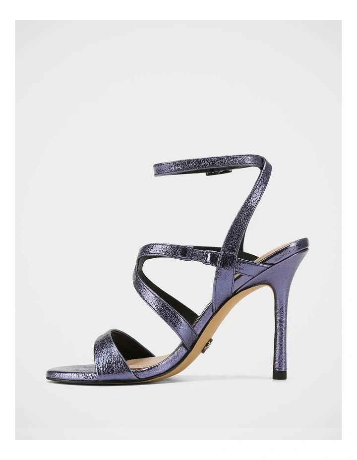 Uma Metallic Leather Sandals in Blue image 6