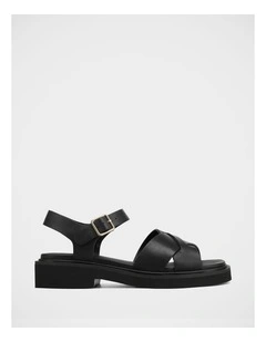Austen Leather Sandals in Black