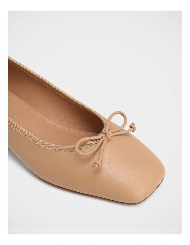 Eve Leather Ballet Flats in Nude image 3