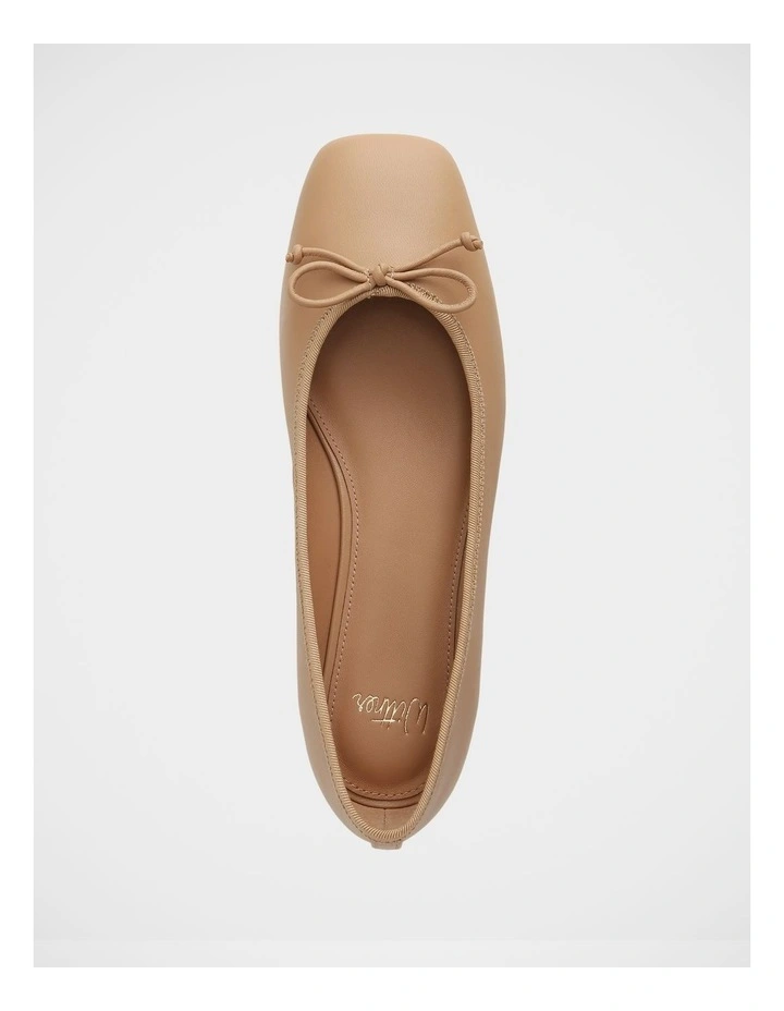 Eve Leather Ballet Flats in Nude image 5