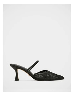 Quinn Lace Mesh Heels In Black