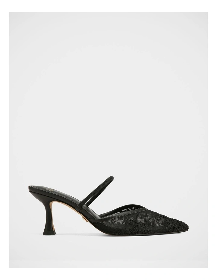 Quinn Lace Mesh Heels In Black image 1